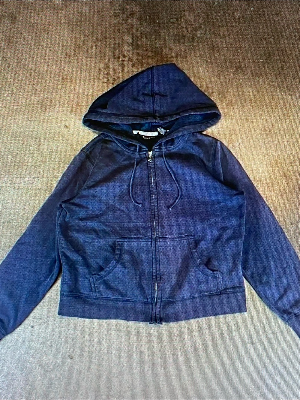 St. John's Bay Navy Full-Zip Hoodie with Red Logo Detail